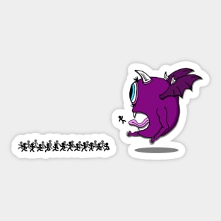 one eyed one horned flying purple people eater Sticker